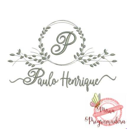 Matriz de Bordado Moldura Folha Paulo Henrique