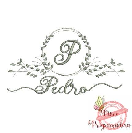 Matriz de Bordado Moldura Folha Pedro