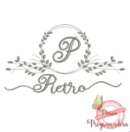 Matriz de Bordado Moldura Folha Pietro