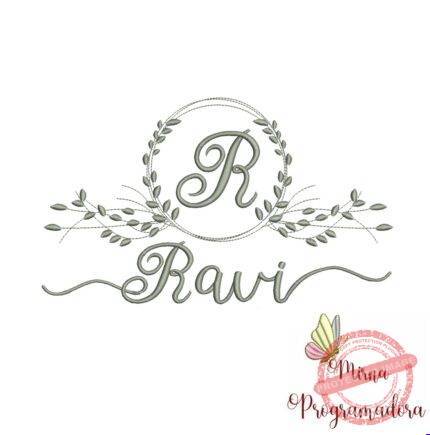 Matriz de Bordado Moldura Folha Ravi