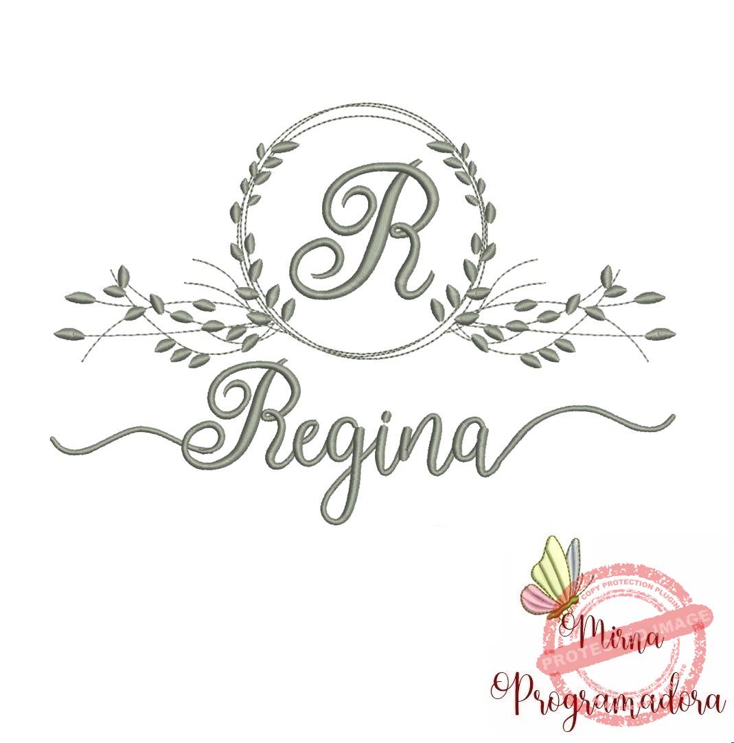 matriz de bordado regina Matriz de Bordado Moldura Folha Regina - Imagem 1