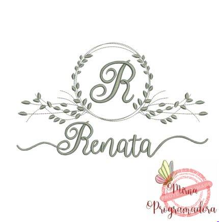 Matriz de Bordado Moldura Folha Renata