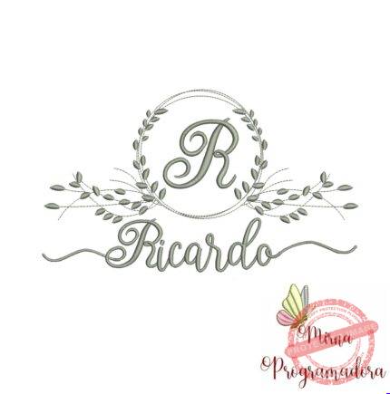 Matriz de Bordado Moldura Folha Ricardo