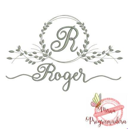 Matriz de Bordado Moldura Folha Roger