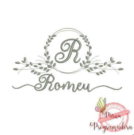 Matriz de Bordado Moldura Folha Romeu