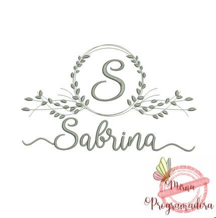 Matriz de Bordado Moldura Folha Sabrina
