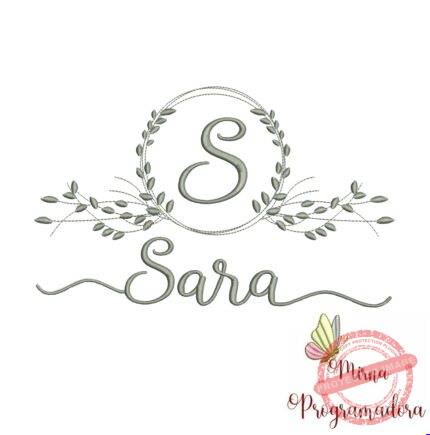 Matriz de Bordado Moldura Folha Sara