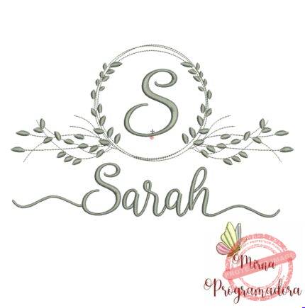 Matriz de Bordado Moldura Folha Sarah