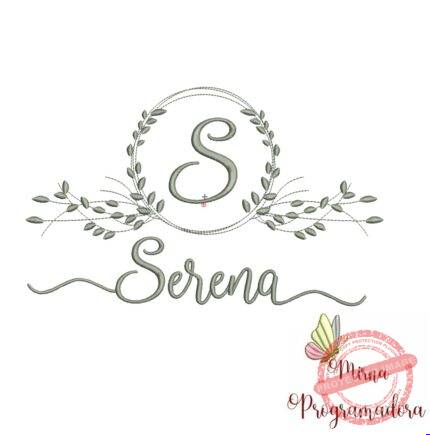 Matriz de Bordado Moldura Folha Serena