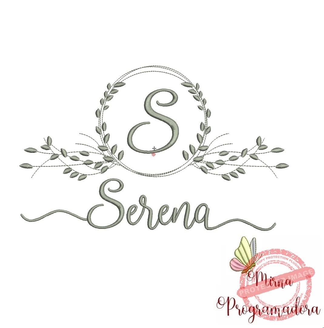 matriz de bordado serena Matriz de Bordado Moldura Folha Serena - Imagem 1