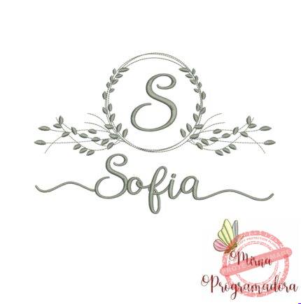 Matriz de Bordado Moldura Folha Sofia