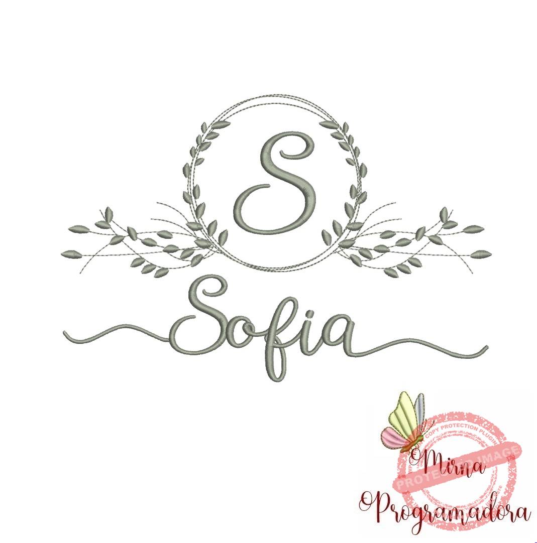 matriz de bordado sofia Matriz de Bordado Moldura Folha Sofia - Imagem 1