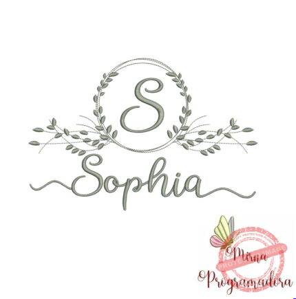 Matriz de Bordado Moldura Folha Sophia
