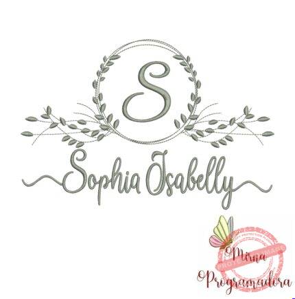 Matriz de Bordado Moldura Folha Sophia Isabelly