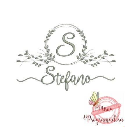 Matriz de Bordado Moldura Folha Stefano