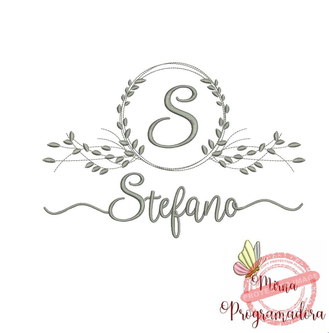 matriz de bordado stefano Matriz de Bordado Moldura Folha Stefano - Imagem 1