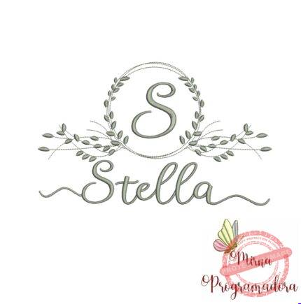 Matriz de Bordado Moldura Folha Stella