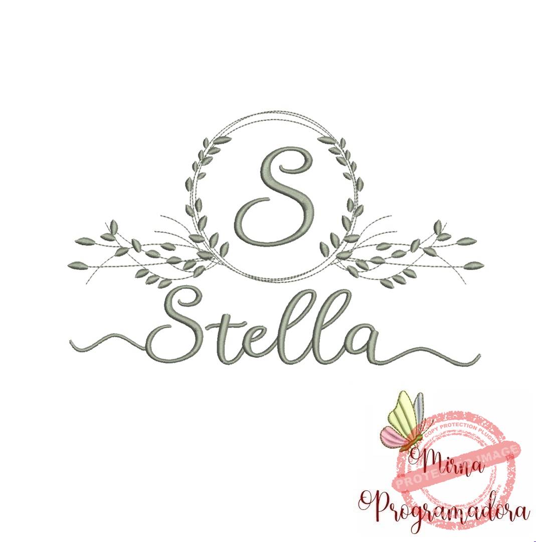 matriz de bordado stella Matriz de Bordado Moldura Folha Stella - Imagem 1
