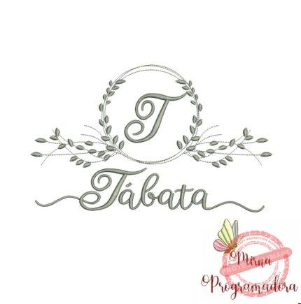 Matriz de Bordado Moldura Folha Tábata