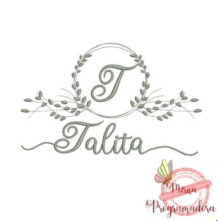 Matriz de Bordado Moldura Folha Talita