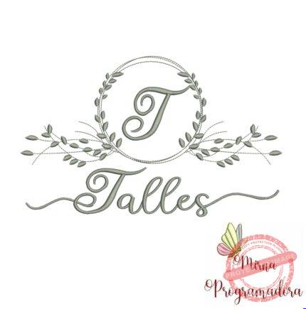 Matriz de Bordado Moldura Folha Talles