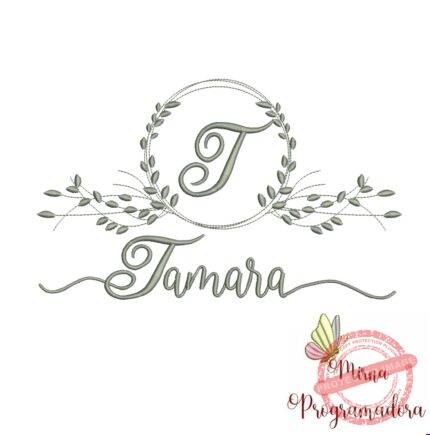 Matriz de Bordado Moldura Folha Tamara