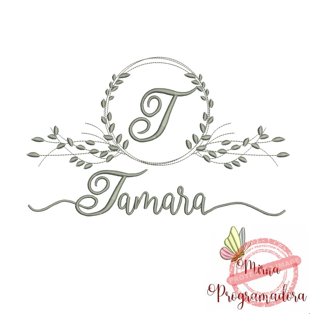 matriz de bordado tamara Matriz de Bordado Moldura Folha Tamara - Imagem 1