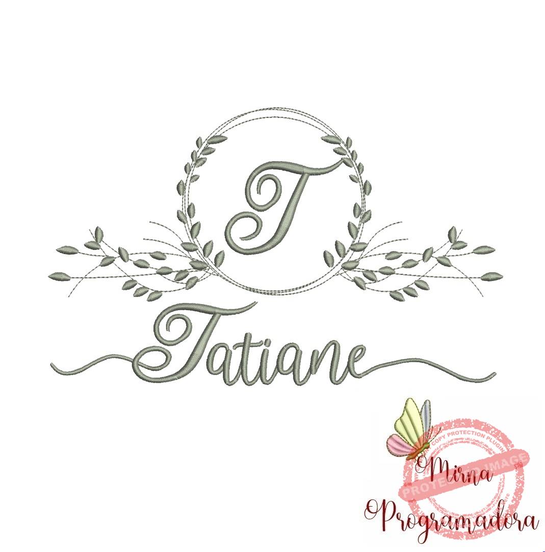 matriz de bordado tatiane Matriz de Bordado Moldura Folha Tatiane - Imagem 1