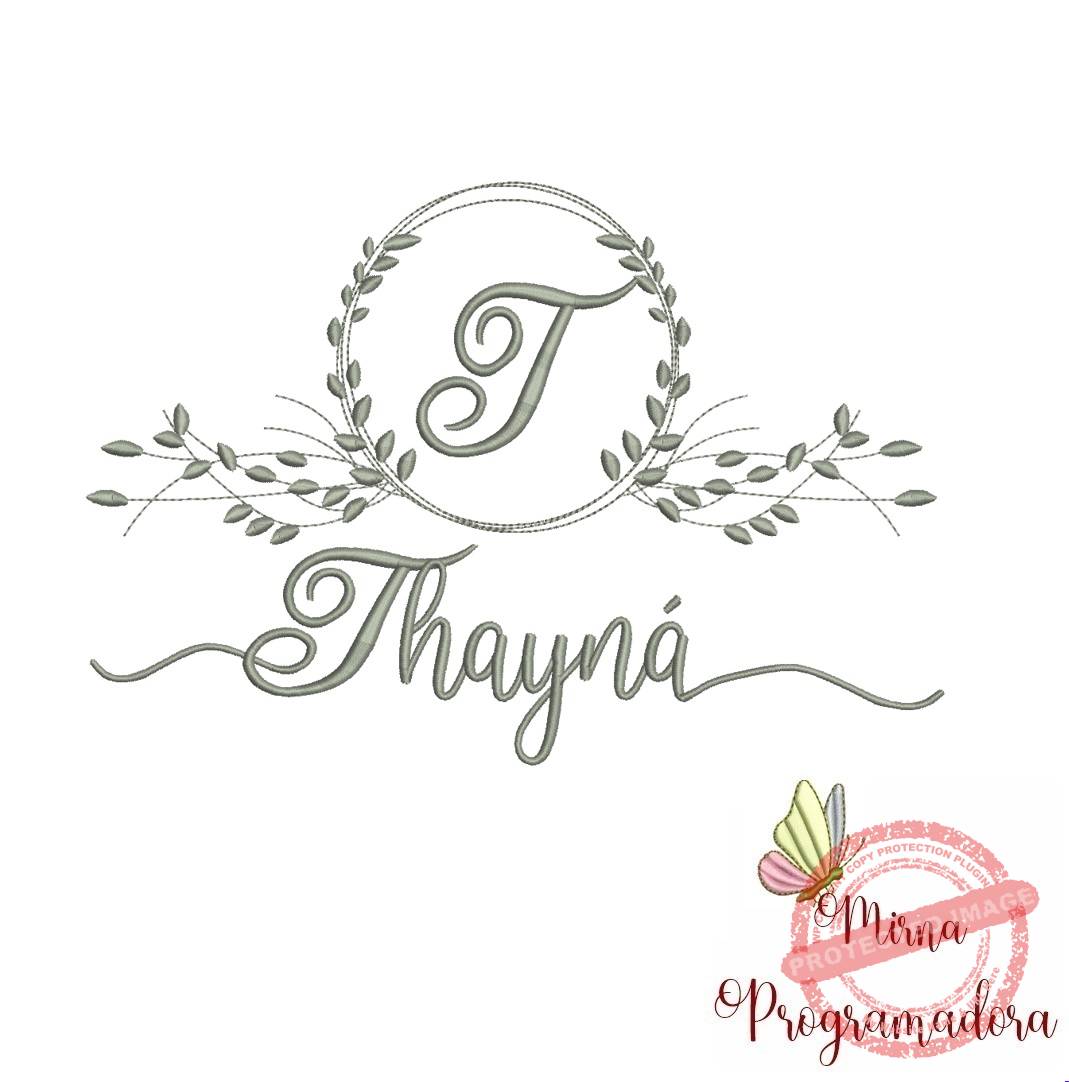 matriz de bordado thayna Matriz de Bordado Moldura Folha Thayná - Imagem 1
