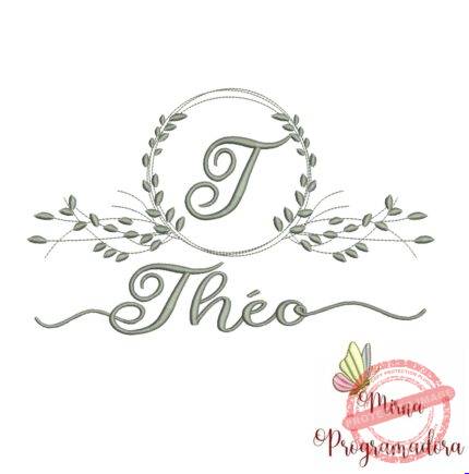 Matriz de Bordado Moldura Folha Théo