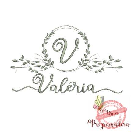 Matriz de Bordado Moldura Folha Valéria