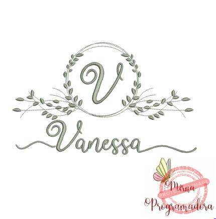 Matriz de Bordado Moldura Folha Vanessa