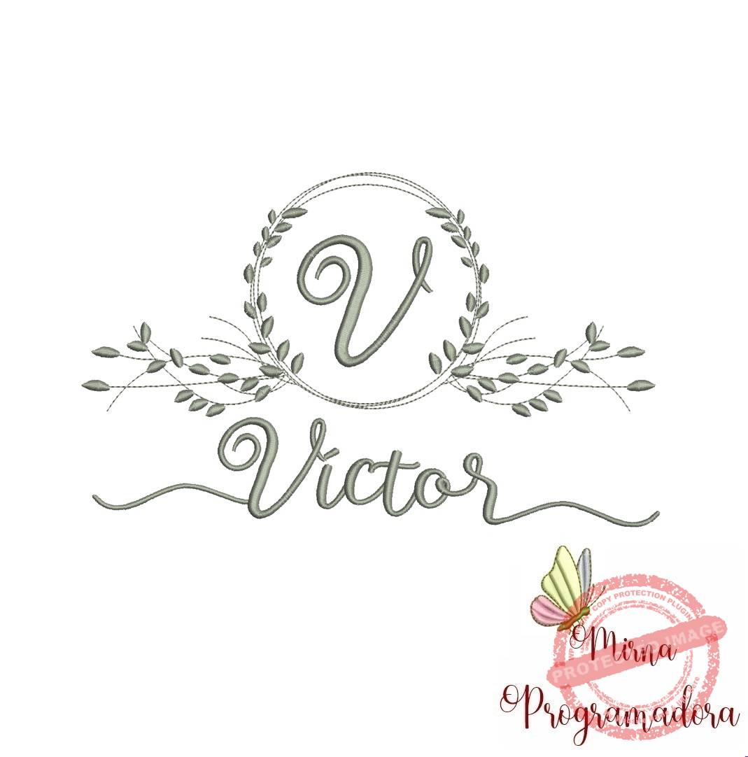matriz de bordado victor Matriz de Bordado Moldura Folha Víctor - Imagem 1