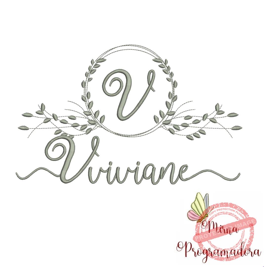 matriz de bordado viviane Matriz de Bordado Moldura Folha Viviane - Imagem 1