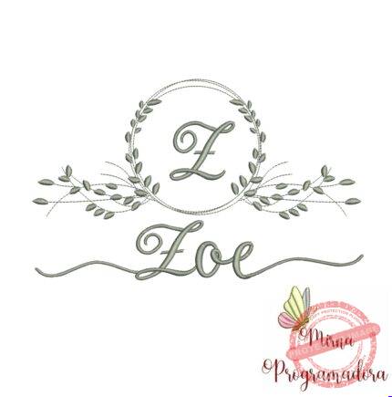 Matriz de Bordado Moldura Folha Zoe