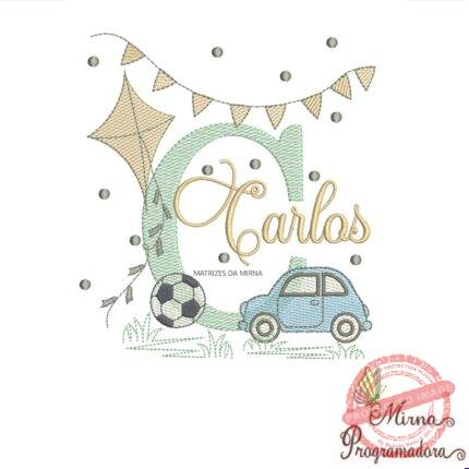 Matriz de Bordado Nome Carlos