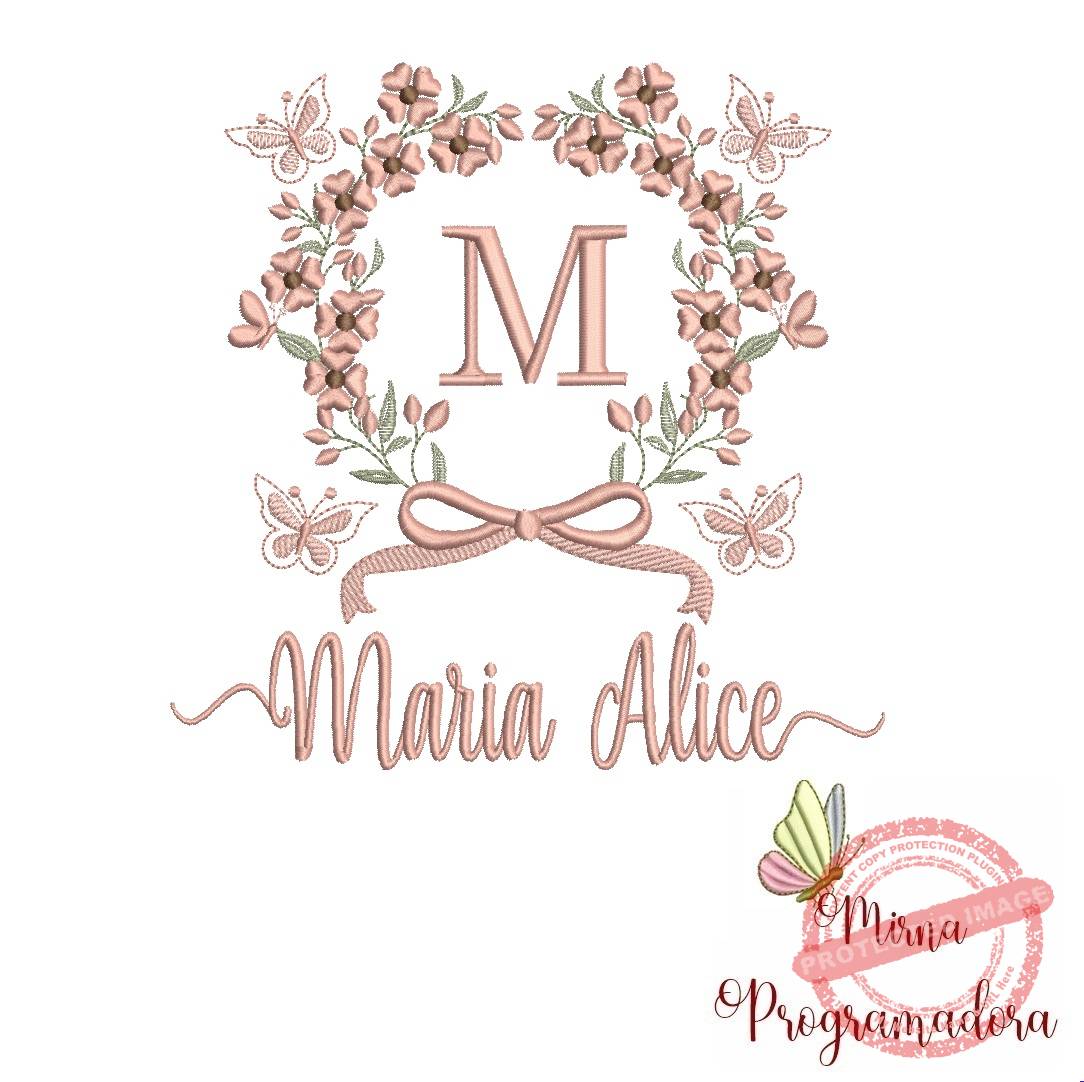 matriz de bordado maria alice Matriz de Bordado Nome Maria Alice - Imagem 1