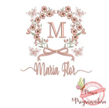 Matriz de Bordado Nome Maria Flor