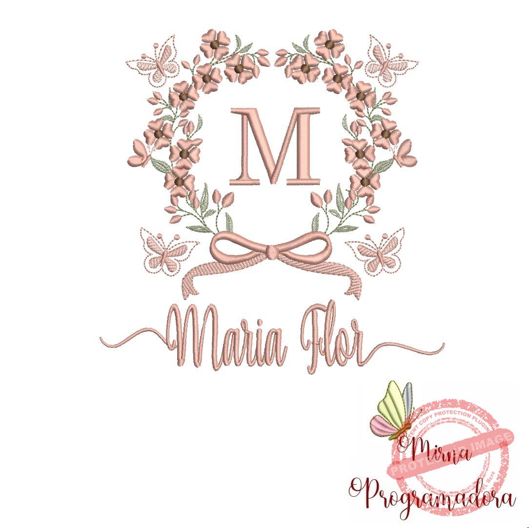 matriz de bordado maria flor Matriz de Bordado Nome Maria Flor - Imagem 1
