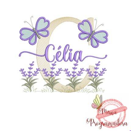 Matriz de Bordado Jardim Lavanda Célia