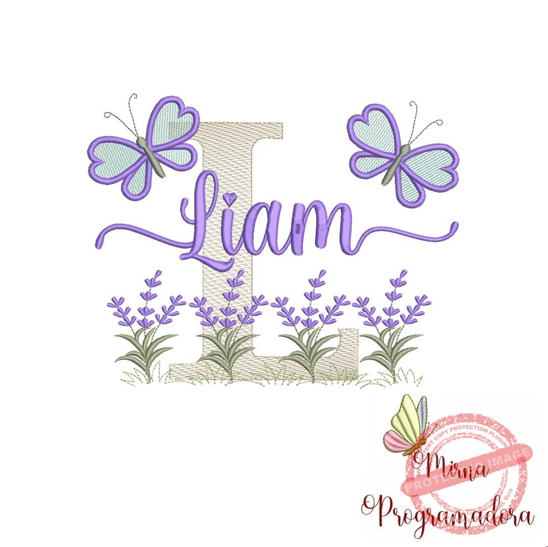 matriz de bordado liam Matriz de Bordado Jardim Lavanda Liam - Imagem 1