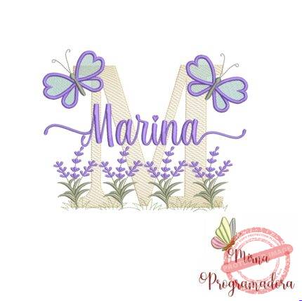 Matriz de Bordado Jardim Lavanda Marina