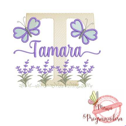 Matriz de Bordado Jardim Lavanda Tamara