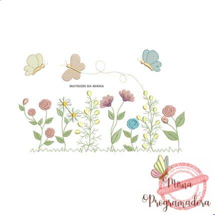 matriz-de-bordado-Jardim-flores-borboletas