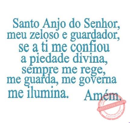 Matriz de Bordado - Oração Santo Anjo