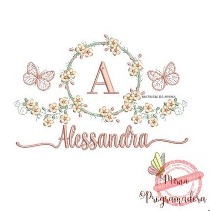 Matriz de Bordado - Alessandra (fazemos Qualquer Nome)