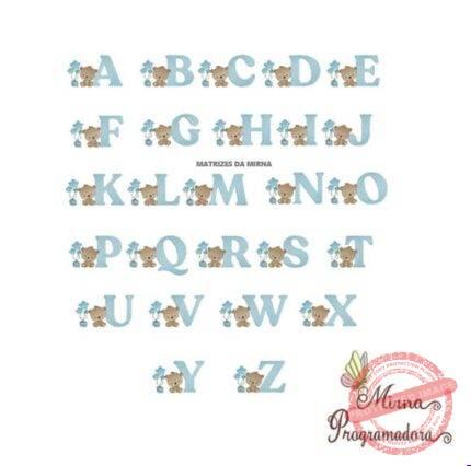 Matriz de Bordado Alfabeto Ursinho Balloom