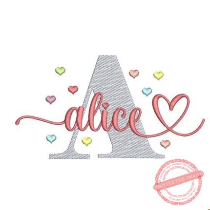 Matriz de Bordado - Alice (fazemos Qualquer Nome)