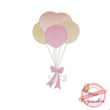 Matriz de Bordado - Balão com Laço Mimos do Céu
