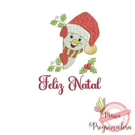 Matriz de Bordado - Boneco de Neve Feliz Natal